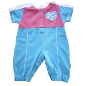 Vintage Fisher Price Baby Wear Jumpsuit Blue|Pink Baby Girls 6-9 Months